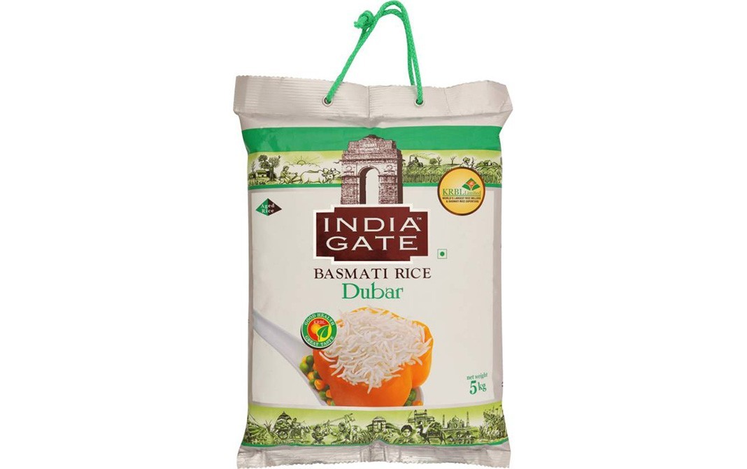 India Gate Basmati Rice Dubar    Pack  5 kilogram